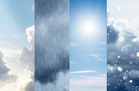 4 verschiedene Wetterzustände